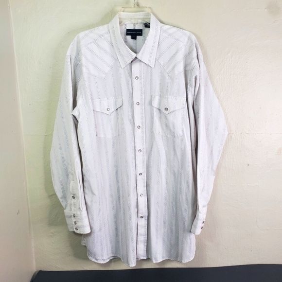 Vintage Panhandle Slim Mens Size 18 x 36 Button Down Western Shirt Pearl Snaps - Picture 1 of 12
